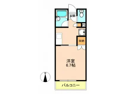 ルーべ祇園(1K/1階)の間取り写真