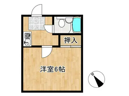 プラムバレーI(ワンルーム/2階)の間取り写真