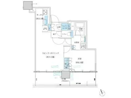 パークシティ柏の葉キャンパス ザ・ゲートタワー ウエスト(1LDK/16階)の間取り写真