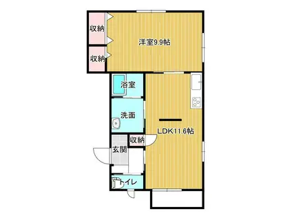 メゾンバリエ(1LDK/2階)の間取り写真