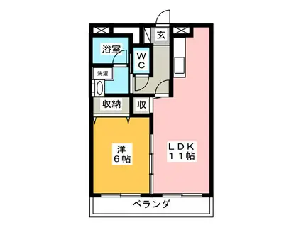 エスペランサII(1LDK/1階)の間取り写真