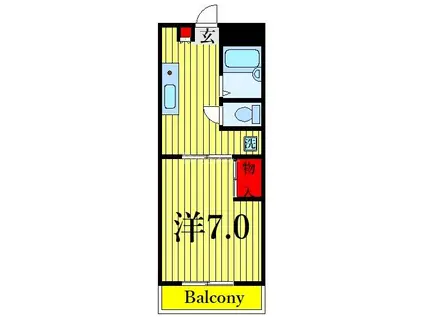 パレド-ルII(1DK/2階)の間取り写真