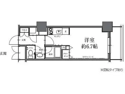 HF駒沢公園レジデンスTOWER(ワンルーム/11階)の間取り写真