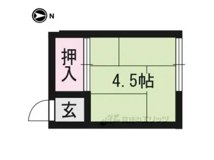 若竹荘(ワンルーム/2階)の間取り写真