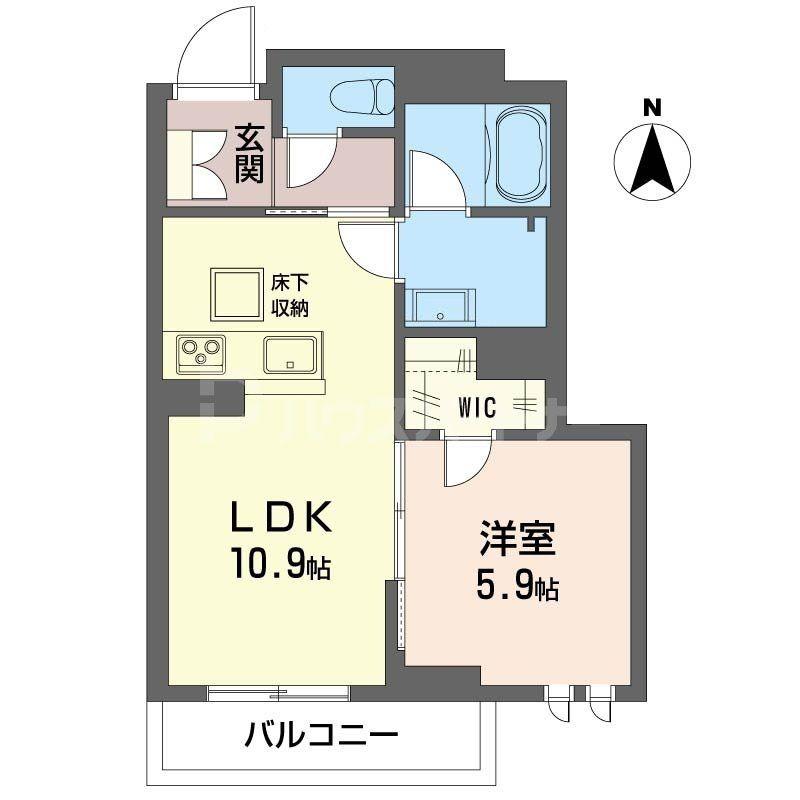 KENSINGTON ST(1LDK/1階)の間取り写真