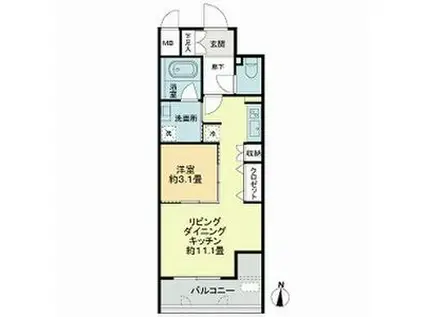 プレイス白壁(1LDK/10階)の間取り写真