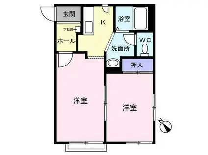 オネスト・イン(2K/1階)の間取り写真