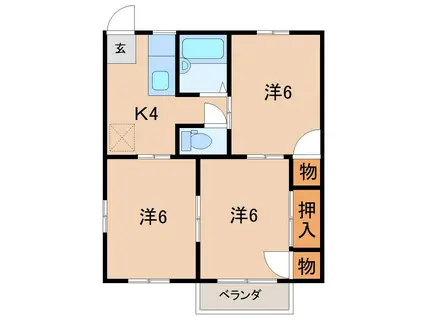 YMハイツ(3K/2階)の間取り写真