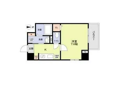 PーSQUARE SHUMOKU III(1K/2階)の間取り写真