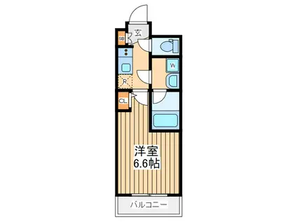 マキシヴ百合ヶ丘(1K/2階)の間取り写真