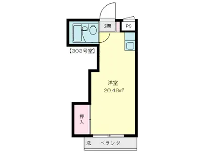スワコモンズ 手割引 3/12退  光配線 駐輪有(ワンルーム/3階)の間取り写真