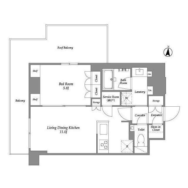 ウエリスアーバン住吉ウエスト(1LDK/10階)の間取り写真
