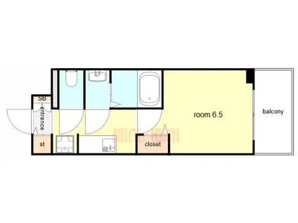ファステートOSAKAシティゲート(1K/2階)の間取り写真