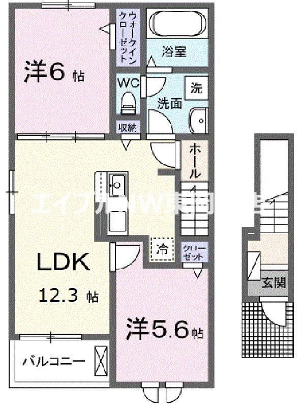 グリーン ローリエ(2LDK/2階)の間取り写真