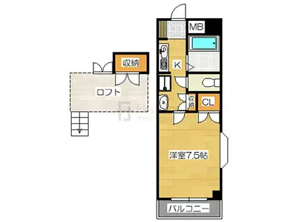 グレイス太宰府(1K/5階)の間取り写真