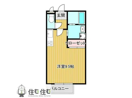 ホワイトベルサイユ(ワンルーム/2階)の間取り写真