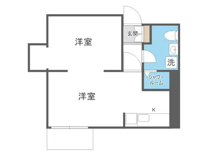 ベルヴィコート麻生(1LDK/1階)の間取り写真