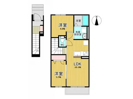 ゆい一番館(2LDK/2階)の間取り写真