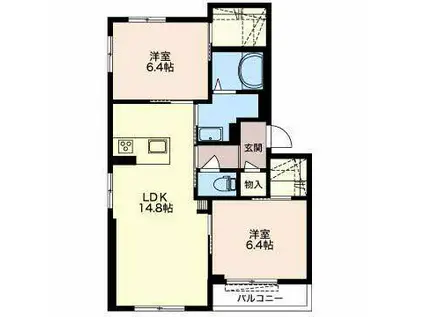 ハンプデンコートIII(2LDK/2階)の間取り写真