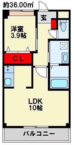 LIANGE(1LDK/1階)の間取り写真