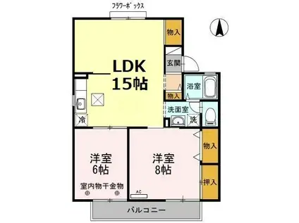 セジュール村田(2LDK/1階)の間取り写真