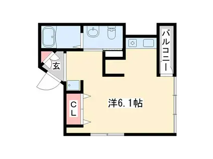 べアーレ(ワンルーム/3階)の間取り写真