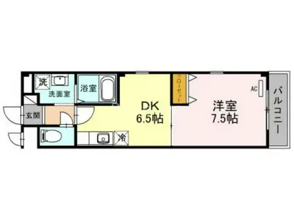 メゾンバイタルA(1DK/4階)の間取り写真
