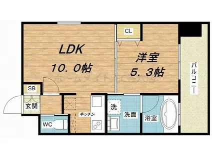 アプリーレ南堀江(1LDK/10階)の間取り写真