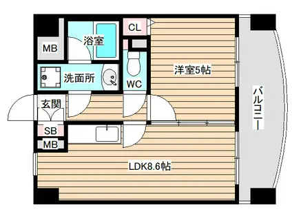 アジュール(1LDK/1階)の間取り写真