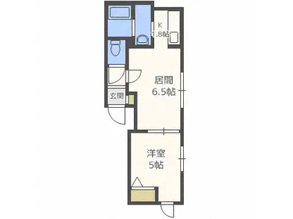 M.R RESIDENCE(1K/2階)の間取り写真