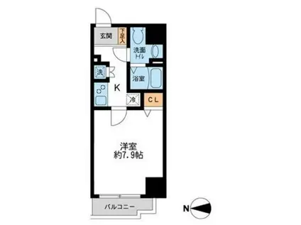 HF錦糸町レジデンス(1K/8階)の間取り写真