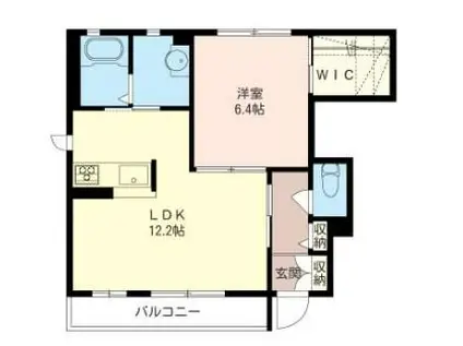 ルドルフ眞田B棟(1LDK/1階)の間取り写真