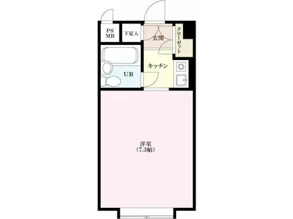 シャルム初台(1K/3階)の間取り写真