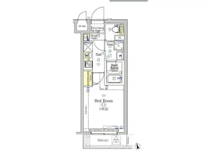 SHOKEN RESIDENCE横浜鶴見II(1K/2階)の間取り写真