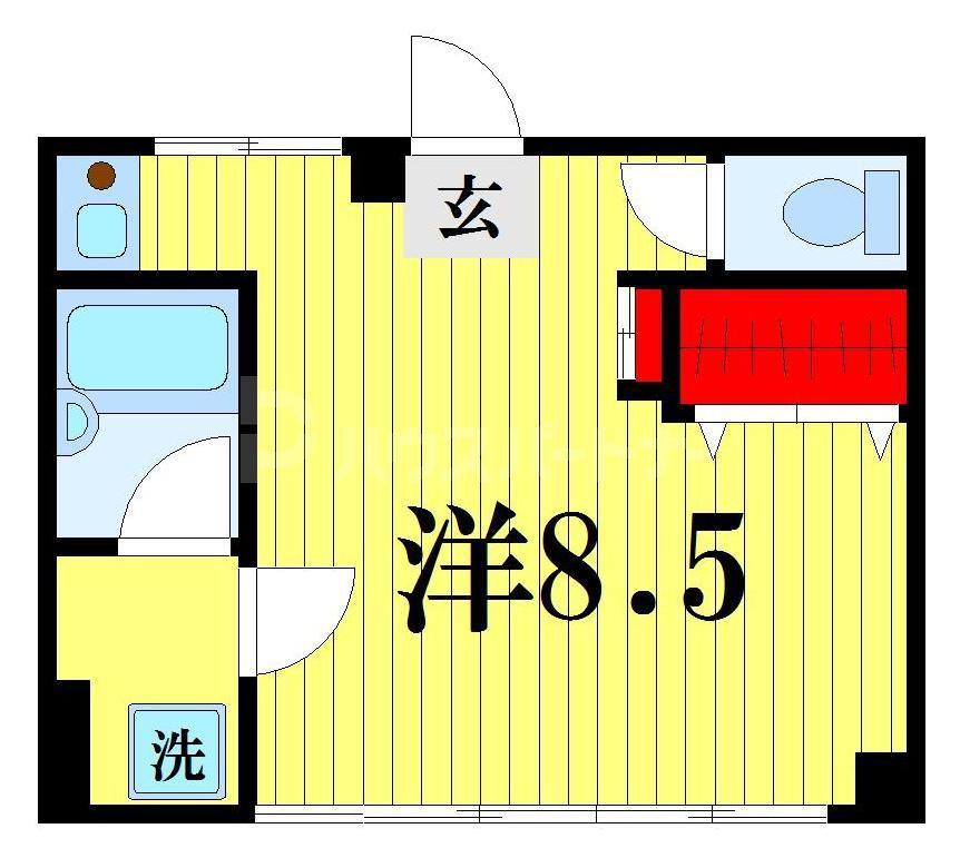 寿々川ビル(ワンルーム/4階)の間取り写真