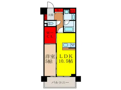 FLEURIR(1LDK/1階)の間取り写真