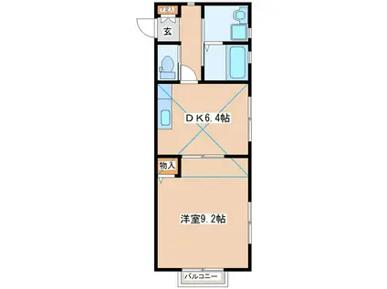 セウ・ヴォアル(1DK/2階)の間取り写真