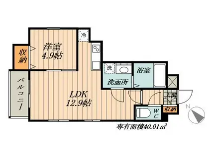 アルティス本陣(1LDK/2階)の間取り写真