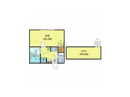 アップサイドヒルズ上大岡(1K/3階)の間取り写真