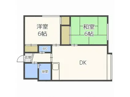 ノースウエスト19(2LDK/2階)の間取り写真