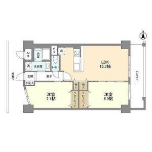 インプルーブ金山(2LDK/8階)の間取り写真