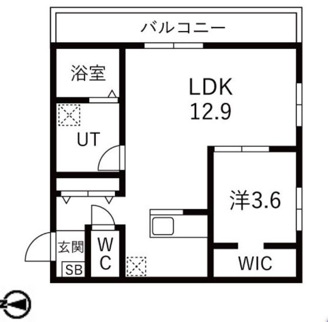 ユニオーネ豊田本町(1LDK/2階)の間取り写真