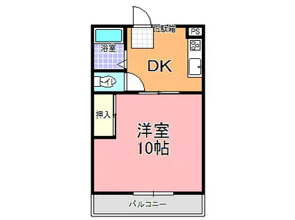 コーポ・ロゼ(1DK/2階)の間取り写真
