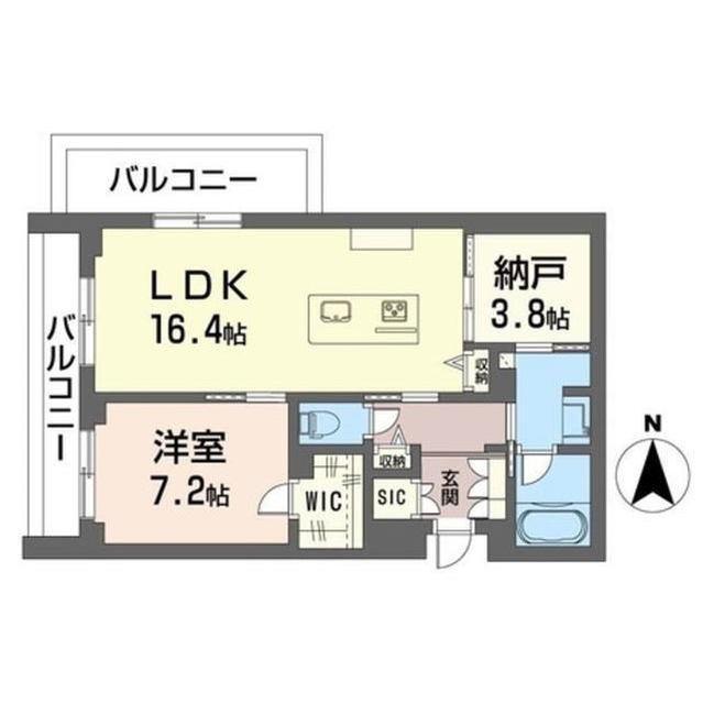 京急大師線 川崎大師駅 徒歩13分 4階建 築2年(2LDK/2階)の間取り写真