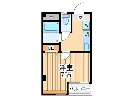 ニューアイコーマンション(1K/2階)の間取り写真