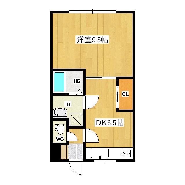 ハイムホクシン(1DK/1階)の間取り写真