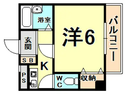 ルレーブ(1K/2階)の間取り写真