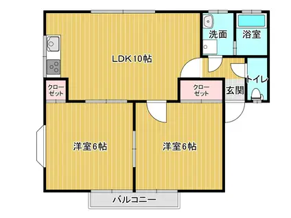 レジデンスNC(2LDK/2階)の間取り写真