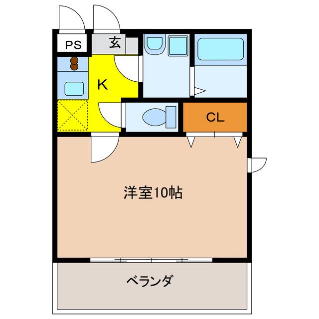 I.S.M II(1K/2階)の間取り写真