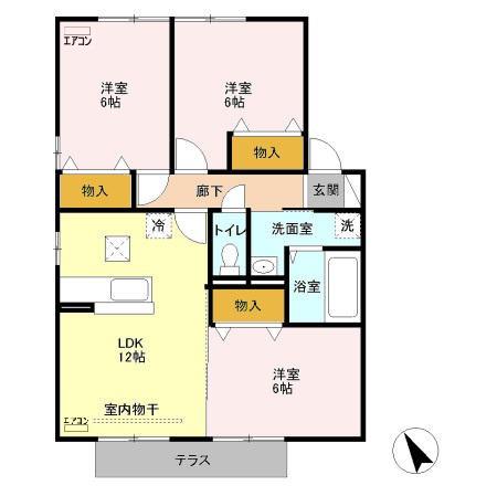 ソフィエルA(3LDK/1階)の間取り写真